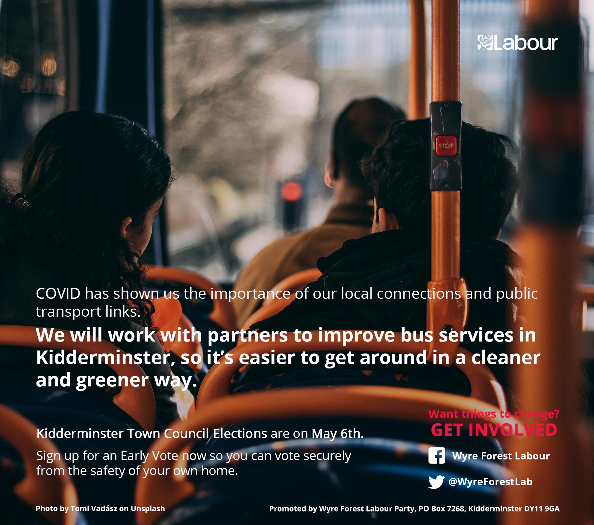 We will work with partners to improve bus services in Kidderminster, so it